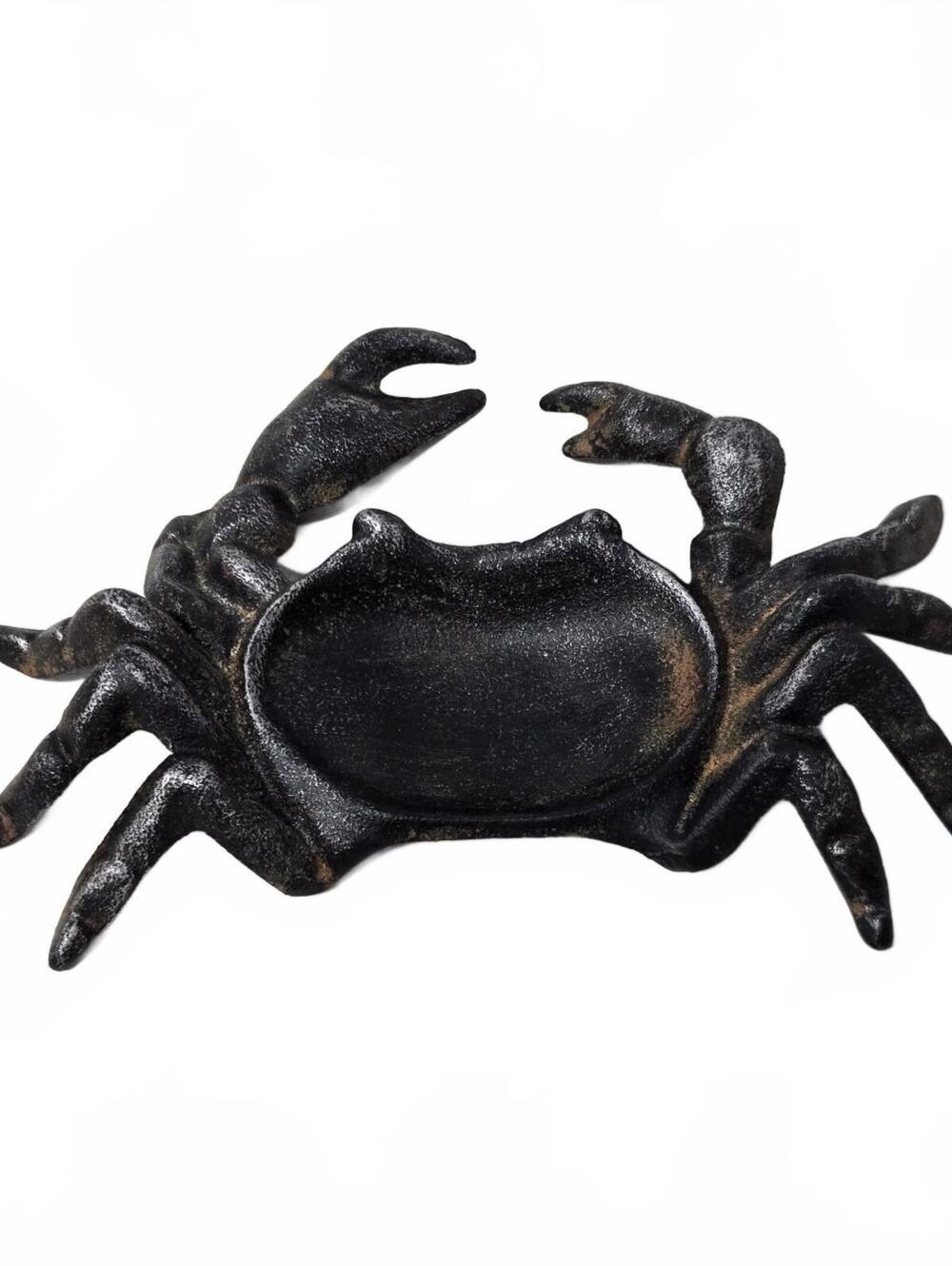 Vintage cast iron crab trinket dish soap dish nautical beach themed